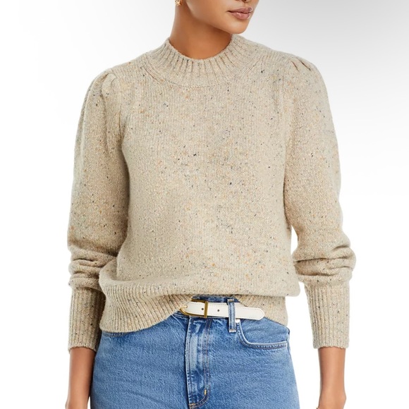 Faherty Boone Wool Women's Cream Sweater M - Picture 2 of 9